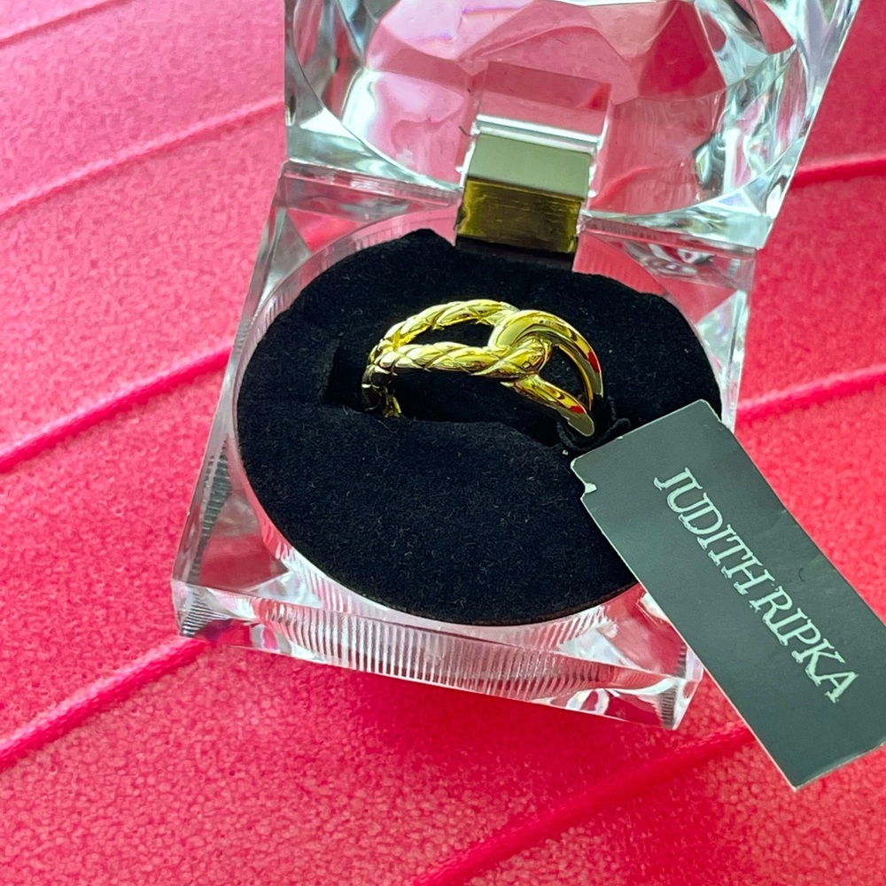 Judith Ripka size 7 14K gold over silver
